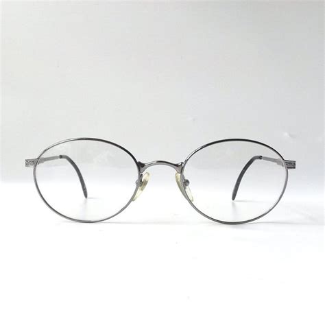 vintage 1990 s nos silver oval metal wire eyeglasses frames mens womens modern retro eye glasses