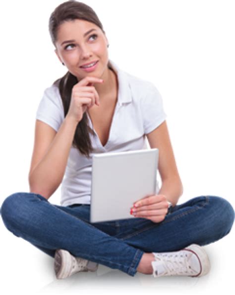 Download Thinking Woman Png Free Download Woman With Laptop Png Png