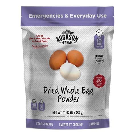 Augason Farms 119 Oz Dried Whole Egg Powder Resealable Pouch 5 90200