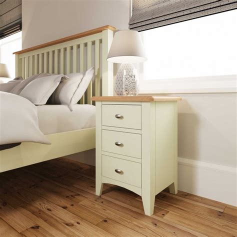 Granada White 3 Drawer Bedside Cabinet Bedroom Furniture Bedsides