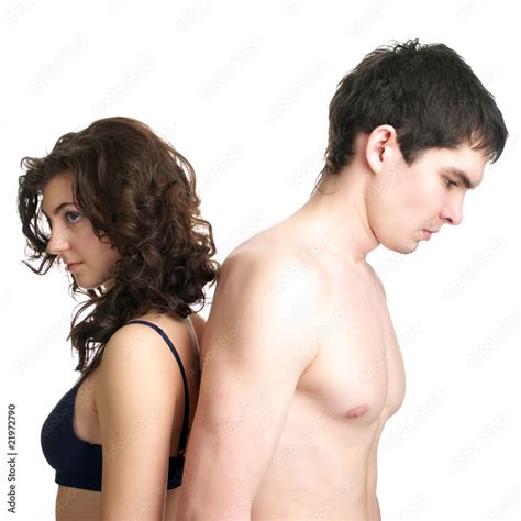 Sad Naked Couple Having An Argument Stock Photo Adobe Stock