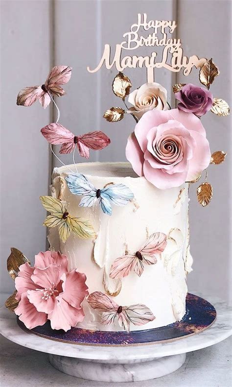 Floral Cake Birthday Butterfly Birthday Cakes Elegant Birthday Cakes