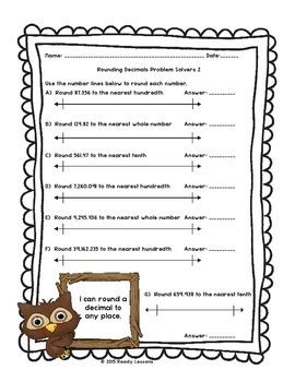Select one or more questions using the checkboxes above each question. Rounding Decimals Worksheets Round Decimal 5th Grade Math ...