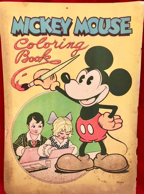 Mickey Mouse Coloring Book 871 Rare Acron 1st Ed 1931
