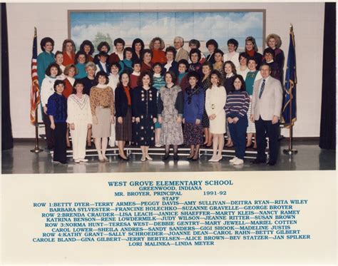 Teachers Of West Grove Elementary School In Greenwood Indiana 1992