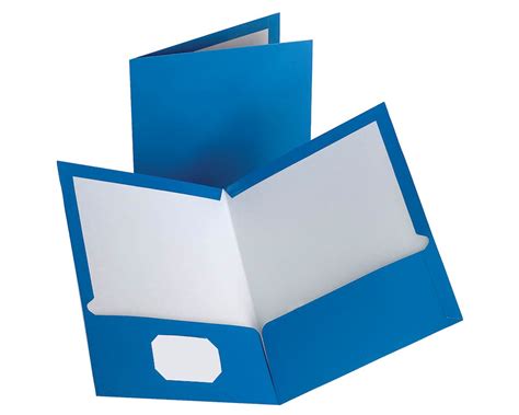 Oxford Laminated Two Pocket Portfolio Light Blue 10 Pack