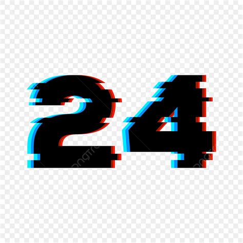 Number 24 Clipart Transparent Png Hd Glitch Numbers 24 Vector On