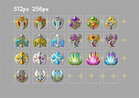 Casual Fantasy Emblem Icon Set Pack Gamedev Market