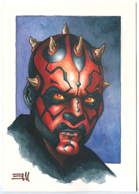 Commissioned Darth Maul Portrait In Erik Maells Star Wars Comic Art
