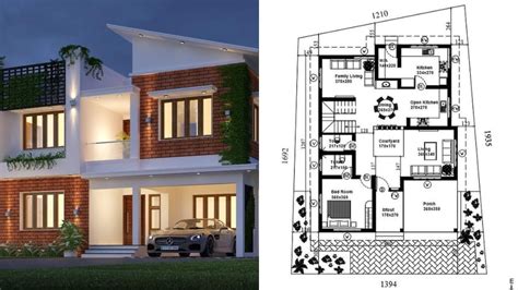 2508 Square Feet 4 Bedroom Fusion Style Double Floor Modern House And