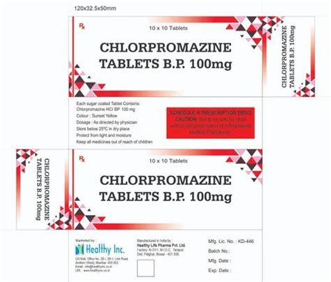 Chlorpromazine Tablet Bp 100 Mg At Rs 150box Of 100 Pieces
