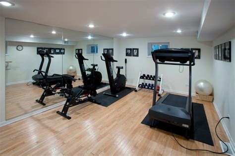Basement Contemporary Home Gym Chicago By Worthy Buildersinc