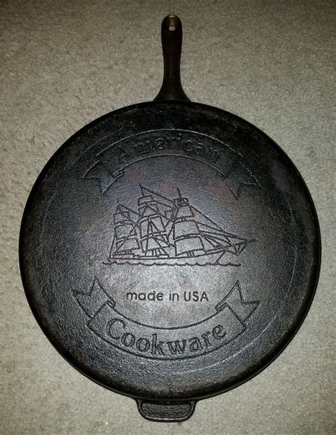 iron cast skillet american skillets cookware antique lodge pan ab usa collectible brass custom griswold pa griddle cooking collector