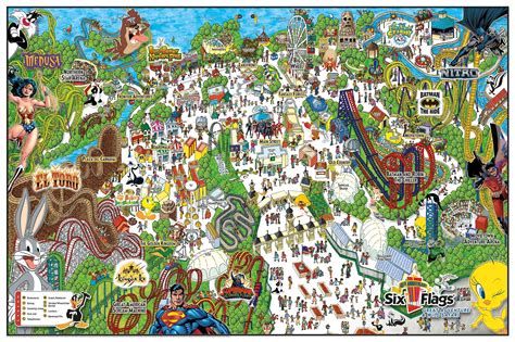 An Illustrated Map Of The Theme Park