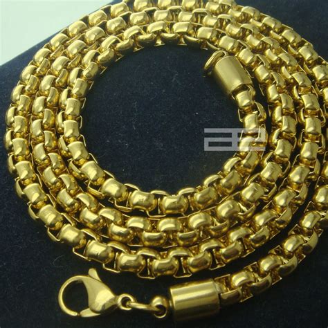 2020 18k 18ct Yellow Gold Gp 55cm Length Men Women Solid Necklace Chain
