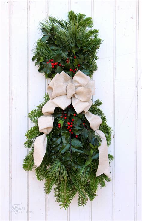 Making natural christmas wreaths is a project you'll want to make a christmas tradition. DIY Christmas Swag Wreath | Canada DIy | Fynes Designs