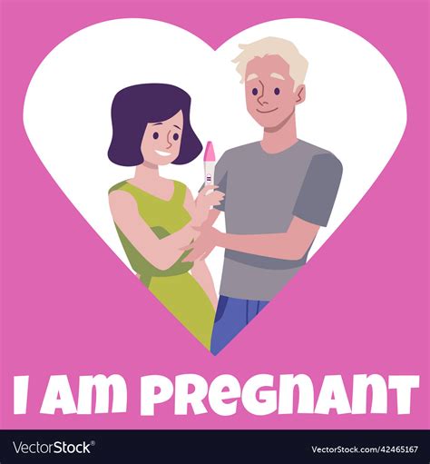 Couple Holds Positive Pregnancy Test Royalty Free Vector