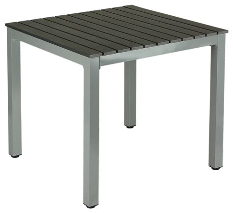 Jaxon Aluminum Outdoor Table Poly Wood Silverslate Gray Modern