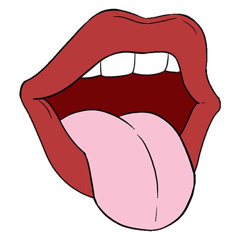 How To Draw A Mouth And Tongue Really Easy Drawing Tutorial Lips