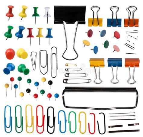 Pins And Paper Clips Collection Stock Photo Image Of Clip White