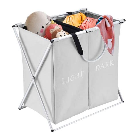 Sharewin Double Laundry Hamper With Waterproof Bagsfolding X Frame 2