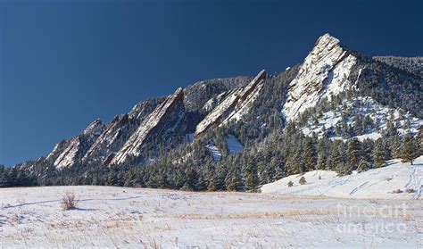 Snow Dusted Flatirons Boulder Colorado Panorama Photograph By James Bo