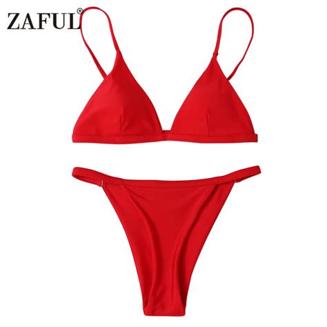 Zaful New Sexy Micro Bikinis Women Swimsuit Swimwear Halter Brazilian Bikini Set Beach