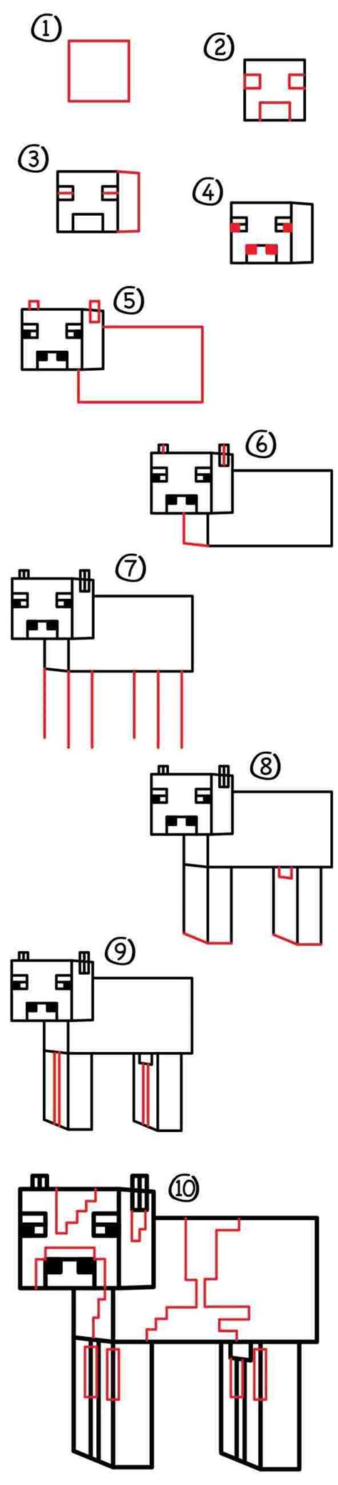 How To Draw Minecraft Characters Step By Step Learn How To Draw This Cute Minecraft Zombie