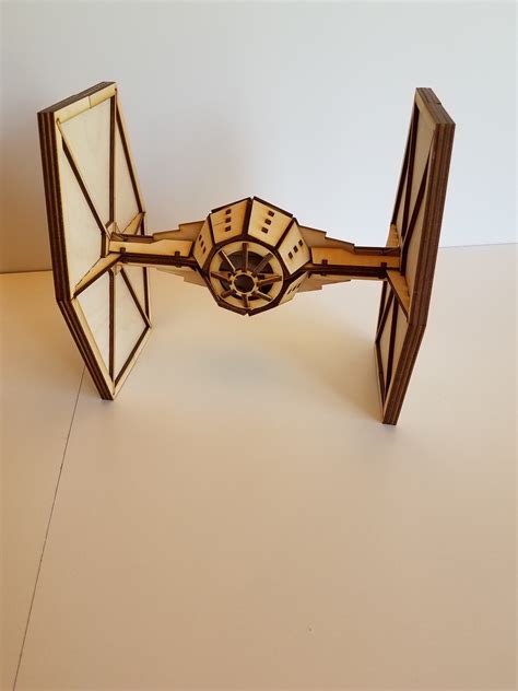 Star Wars Tie Fighter Laser Cut Model Kit Etsy Uk