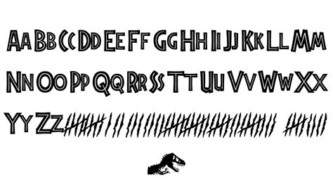 To recreate the logotype, you'll need to kern per letter and adjust font size (and baseline as well, for the caps). Jurassic Park Font - FontSpace