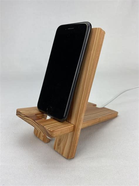 Solid Handmade Cedar Wooden Phone Display Holder Etsy Wood Phone