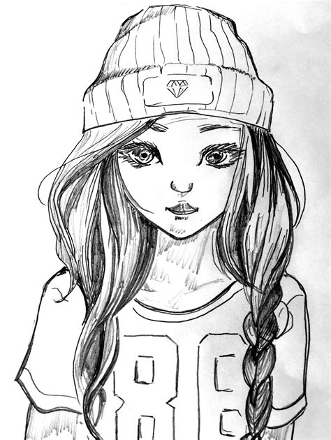 Free Images Black And White Girl Young Artwork Long Hair Sketch