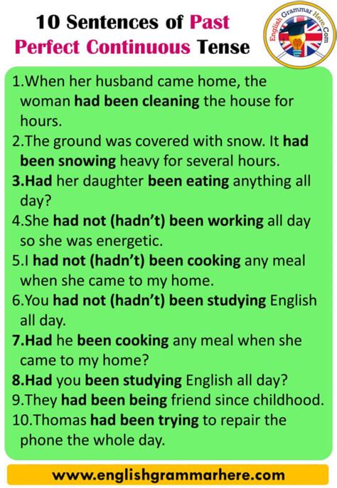 10 Sentences Of Past Perfect Continuous Tense English Grammar Here