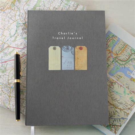 Personalised Travel A5 Cloth Bound Notebook By Made By Ellis