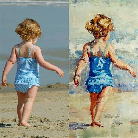 Paintings Of Children On The Beach ~ Commissioned Portraits By