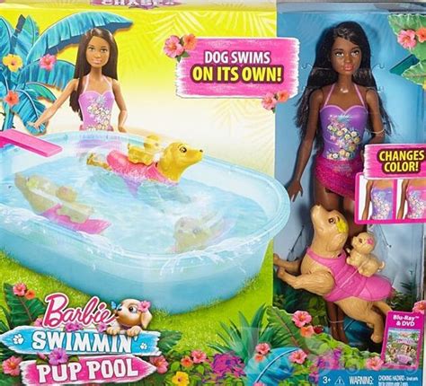 Swimmin Pup Pool Barbie Aa Toy Sisters