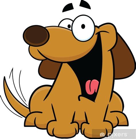 Sticker Happy Cartoon Dog Wagging Tail Pixersnetau