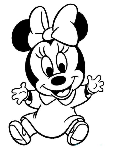 Baby Minnie Mouse Coloring Pages Free Printable Baby Minnie Mouse