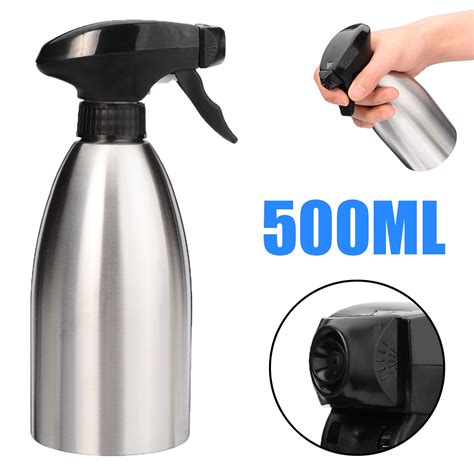500ml Kitchen Outdoor Oil Spray Bottle Stainless Steel Olive Pump