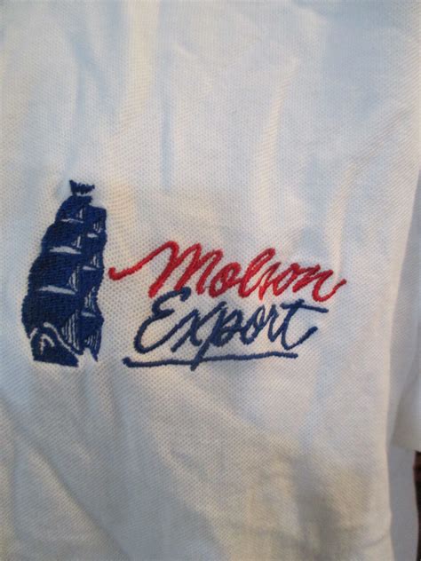 Vintage Molson Export Beer Polo Golf Shirt White Size Adult Medium Ebay