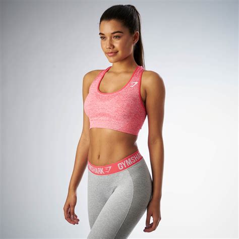 Gymshark Seamless Sports Bra Sherbet Pink Marl Womens Workout