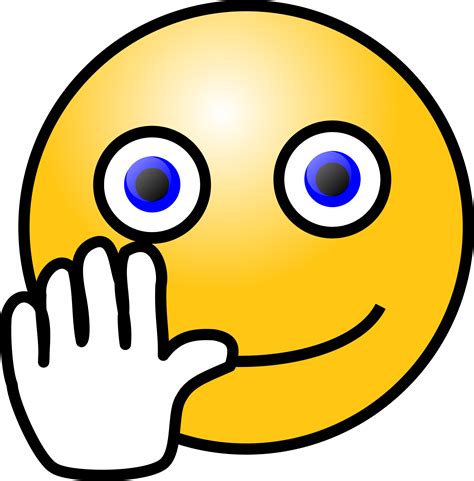 Clipart Emoticons Hand Waving Face