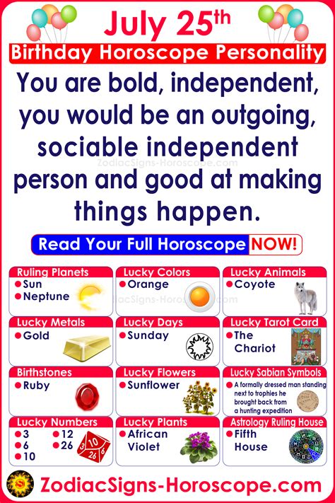 People born july 30as so many leo zodiac signs can be extremely preoccupied with their bodies there is one aspect that sets apart these people who are born on july 30 from other leo zodiac sign. July 25 Zodiac - Accurate Birthday Horoscope Personality ...