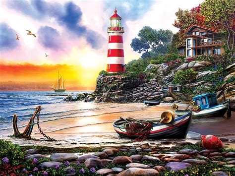 Sunsout Lighthouse Harbour 1000 Piece Jigsaw Puzzle