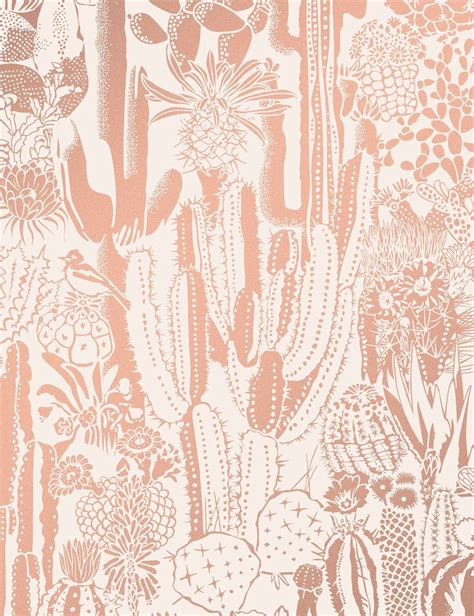 Cactus Spirit Rosegold Wallpaper Iphone Boho Boho Wallpaper Western