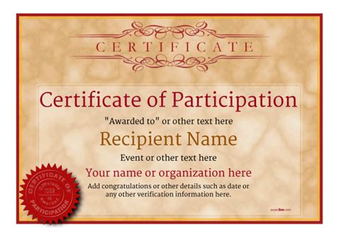 Certification Of Participation Free Template The Best Professional