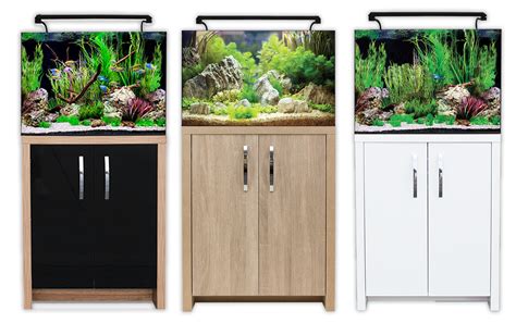 Small/starter aquariums (up to 40l). Aqua One AquaNano 60 - 100L Aquarium & Cabinet Black/White ...
