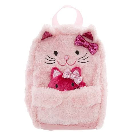 Kids Pink Plush Cat And Kitten Backpack Claires Us