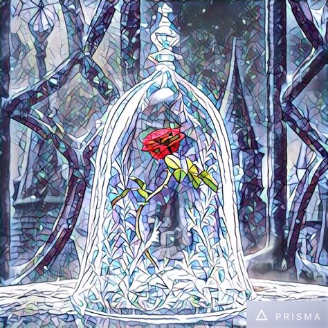 Beauty And The Beast Enchanted Rose In Stained Glass Window Beast