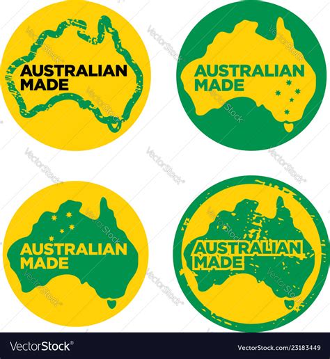 Australian Made In Australia Logos Royalty Free Vector Image